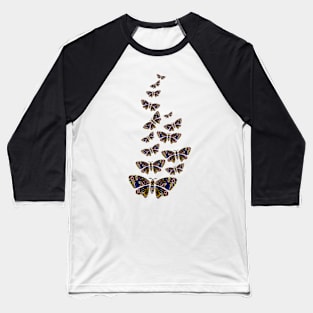 Aboriginal Art - Butterfly Lots Angled Baseball T-Shirt